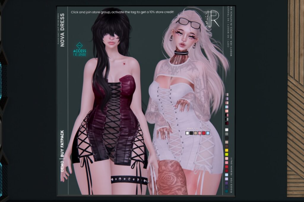 Nova Dress - Reborn, L$280 each/L$1450 FP