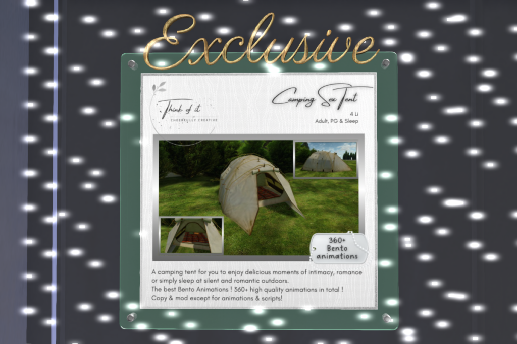 Camping Sex Tent, L$395