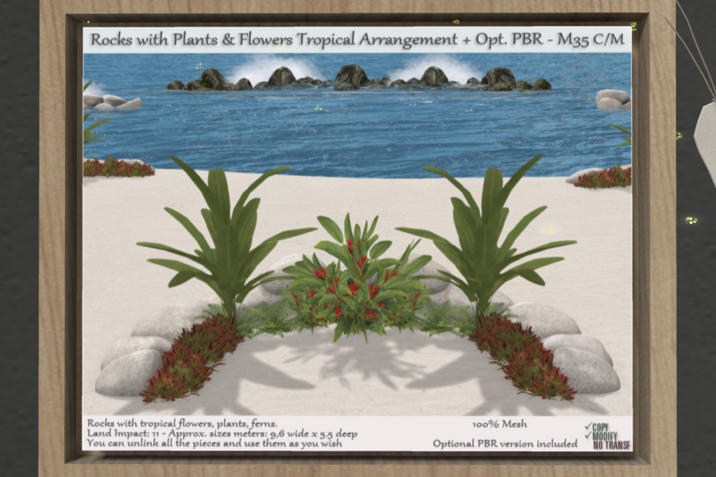 Tropical Flowers &amp; Rocks Arrangement - copy, L$450