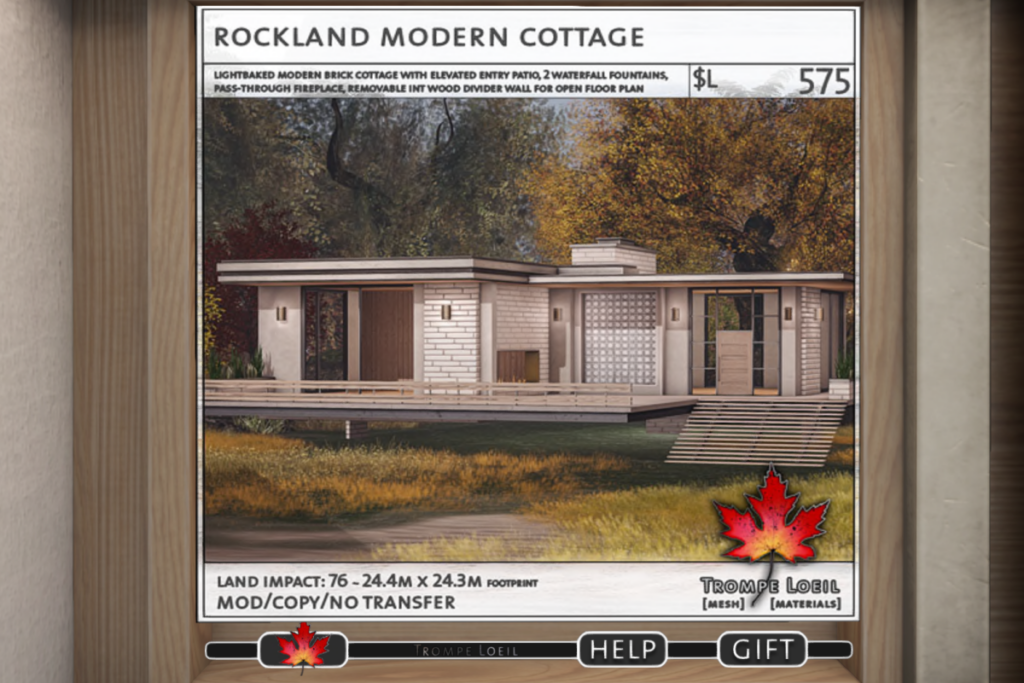 Rockland Modern Cottage, L$575