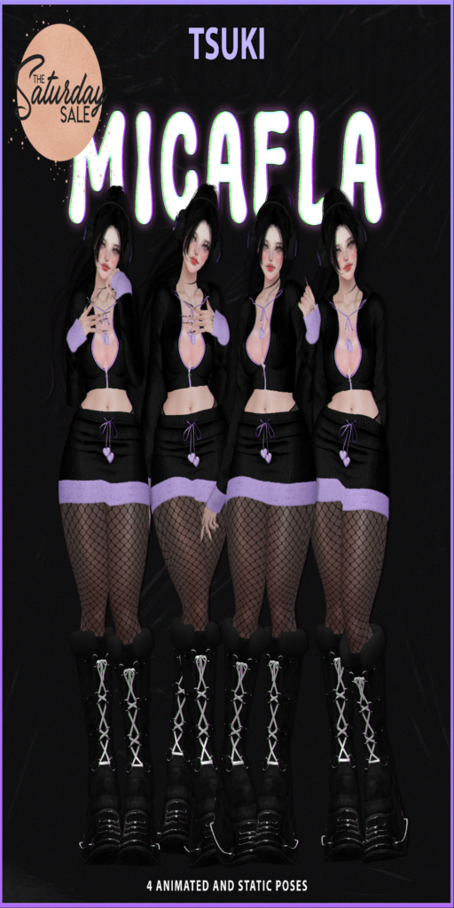 Micaela Poses	&lt;a href=&quot;https://maps.secondlife.com/secondlife/Dream%20Lake/127/125/184&quot;&gt;Teleport&lt;/a&gt;
