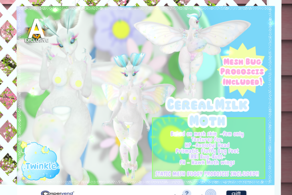 Moth Mod Kit - BOM/Happy Paws Axolotl, L$350 each