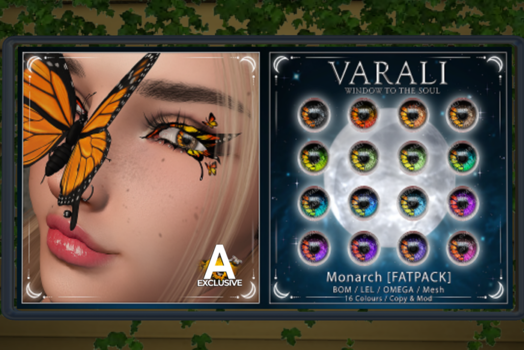 Monarch Eyes - BOM/Lelutka/Mesh/Omega, L$250