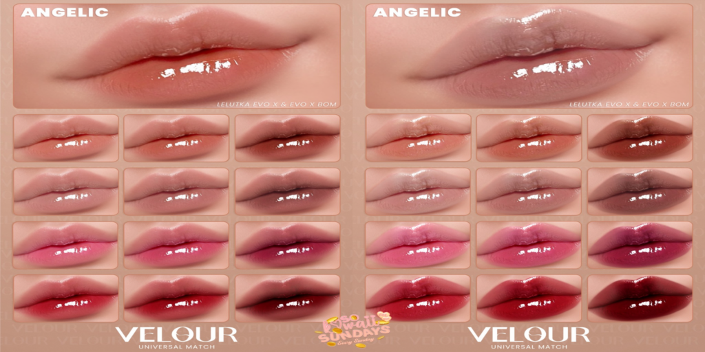 Angelic Lipstick - EvoX	&lt;a href=&quot;https://maps.secondlife.com/secondlife/VELOUR/88/118/42&quot;&gt;Teleport&lt;/a&gt;