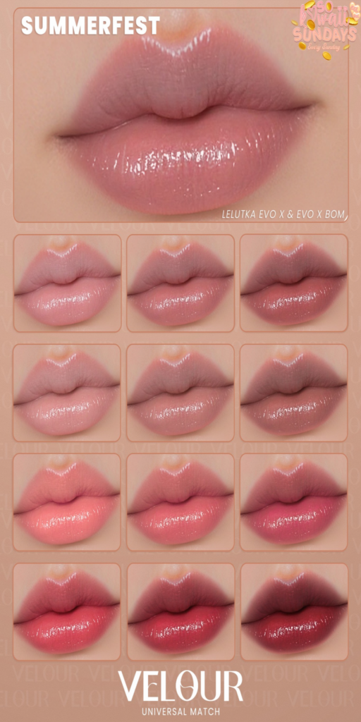 Summerfest Faded Lipstick - EvoX	&lt;a href=&quot;https://maps.secondlife.com/secondlife/VELOUR/88/118/42&quot;&gt;Teleport&lt;/a&gt;