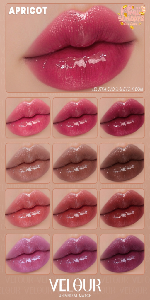 Apricot Lipstick - EvoX	&lt;a href=&quot;https://maps.secondlife.com/secondlife/VELOUR/88/118/42&quot;&gt;Teleport&lt;/a&gt;