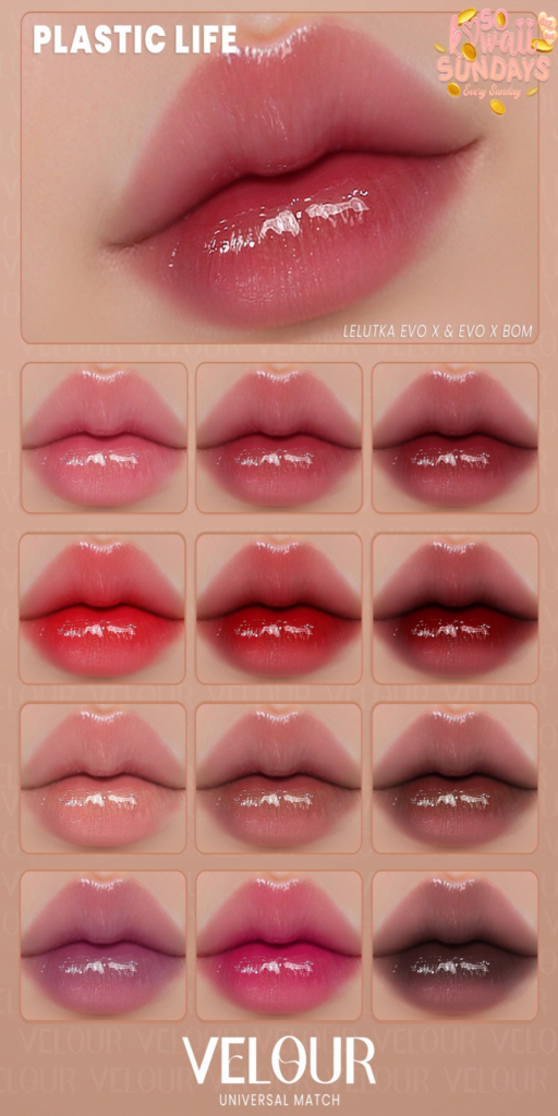 Plastic Life Faded Lipstick - EvoX	&lt;a href=&quot;https://maps.secondlife.com/secondlife/VELOUR/88/118/42&quot;&gt;Teleport&lt;/a&gt;