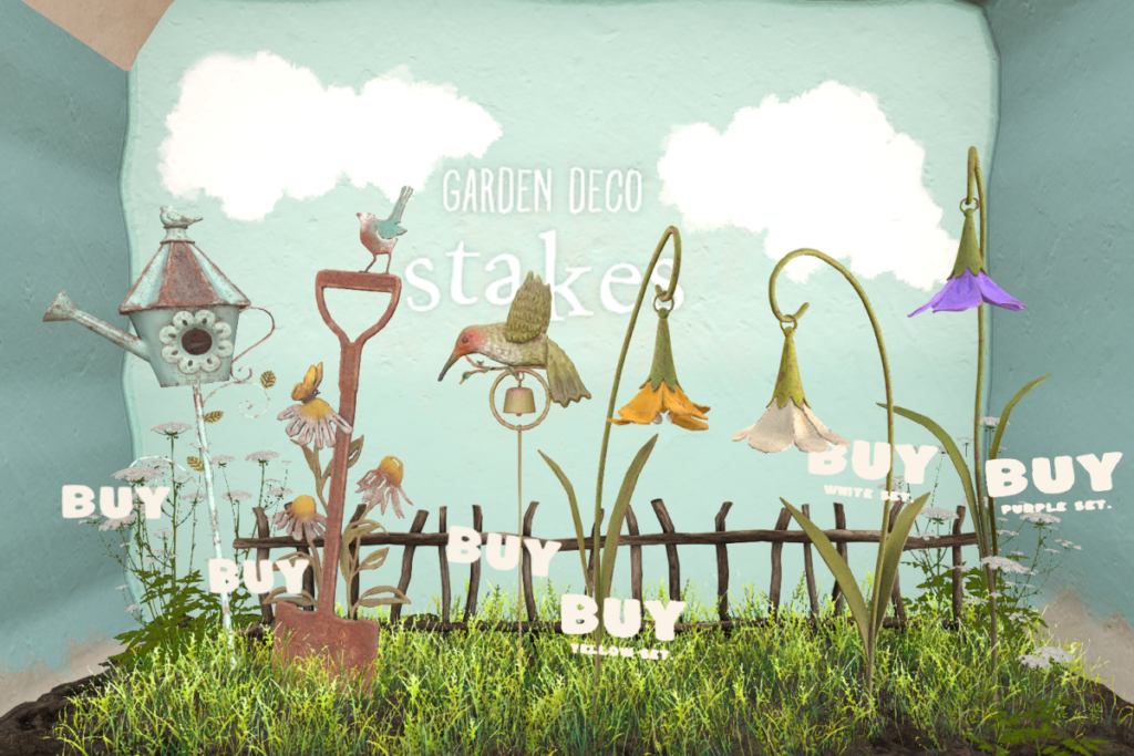 Garden Deco Stakes, L$100-L$125 each