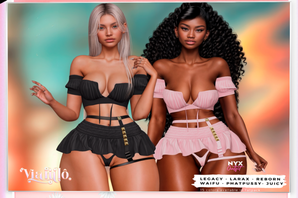 Nyx Harness, Top and Skirt - Legacy/MaitreyaX/Reborn/+mods, L$190 each/L$950 each FP
