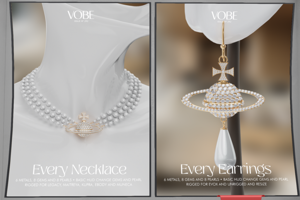Every Necklace - Inithium/Legacy/Maitreya/Reborn/Yentements &amp; Every Earrings - EvoX Ears/Unrigged, L$289 each/L$999 FP