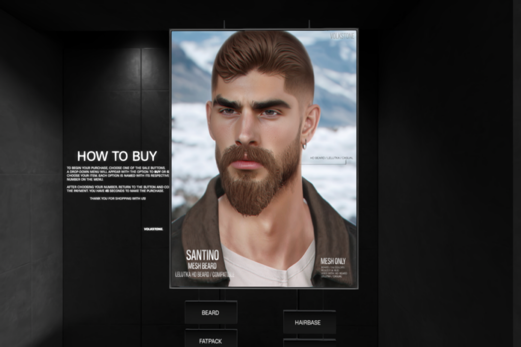 Jamie Hairbase + Santino Mesh Beard - EvoX, L$190-L$299 each/L$570 FP