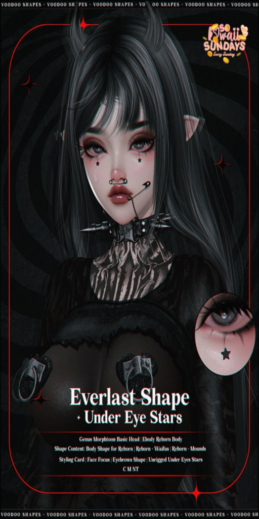 Everlast Shape - Genus MorphToon/Reborn/+mods | Undereye Stars Accessory	&lt;a href=&quot; http://maps.secondlife.com/secondlife/The%20Conjuring/131/161/3004&quot;&gt;Teleport&lt;/a&gt;