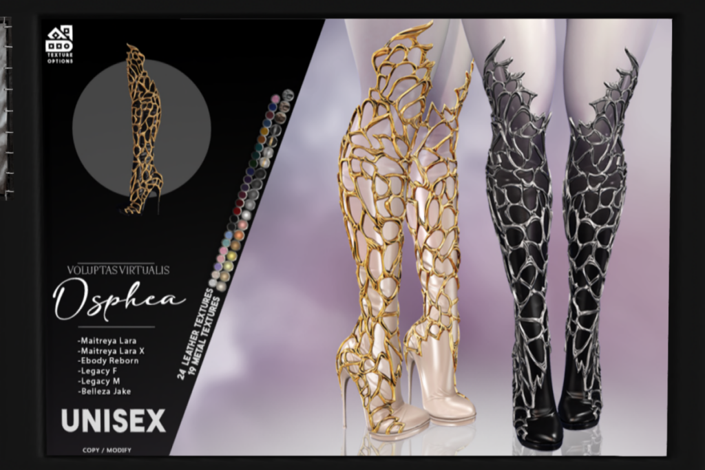Osphea Heels - Jake/Legacy M+F/MaitreyaX/Reborn, L$425