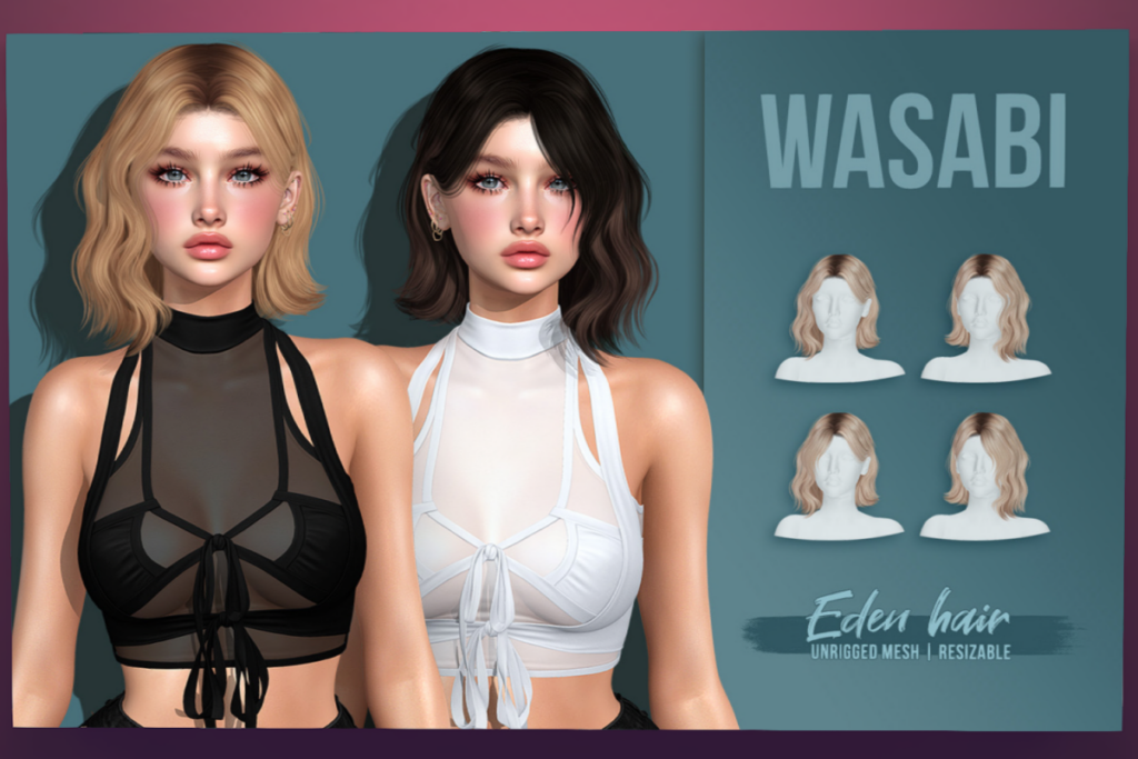 Eden Hair, L$275 each/L$400 FP