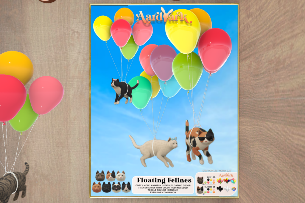Floating Felines, L$288 each/L$888 FP