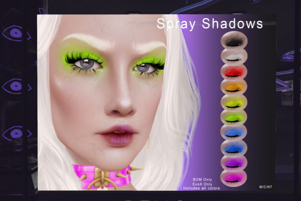 Spray Shadows - EvoX	&lt;a href=&quot;http://maps.secondlife.com/secondlife/Neon%20Coven/138/135/996&quot; target=&quot;_blank&quot;&gt;Teleport&lt;/a&gt;