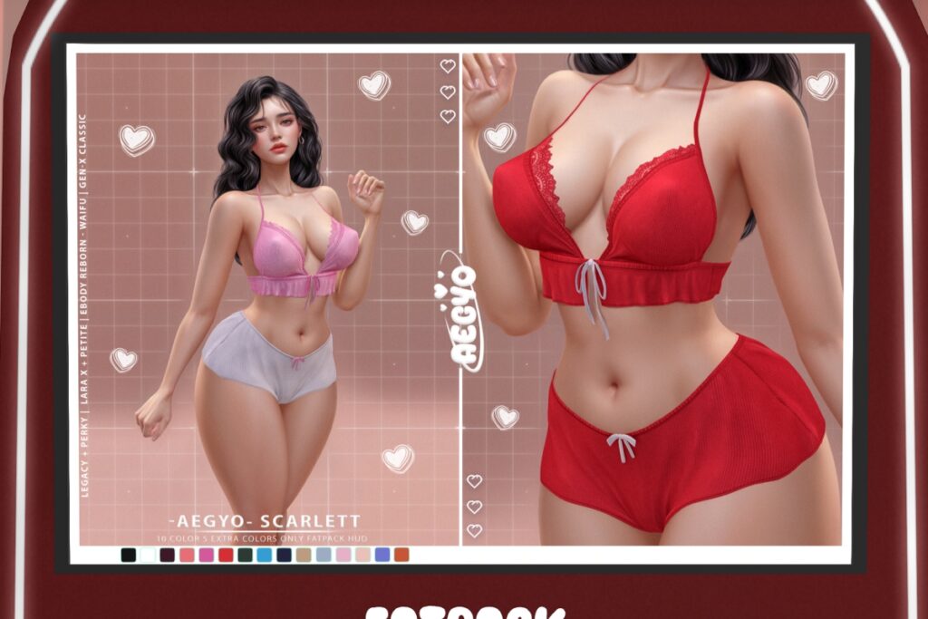 Scarlett Outfit - GenX Classic/Legacy/MaitreyaX/Reborn/+mods, L$198 each/L$998 FP