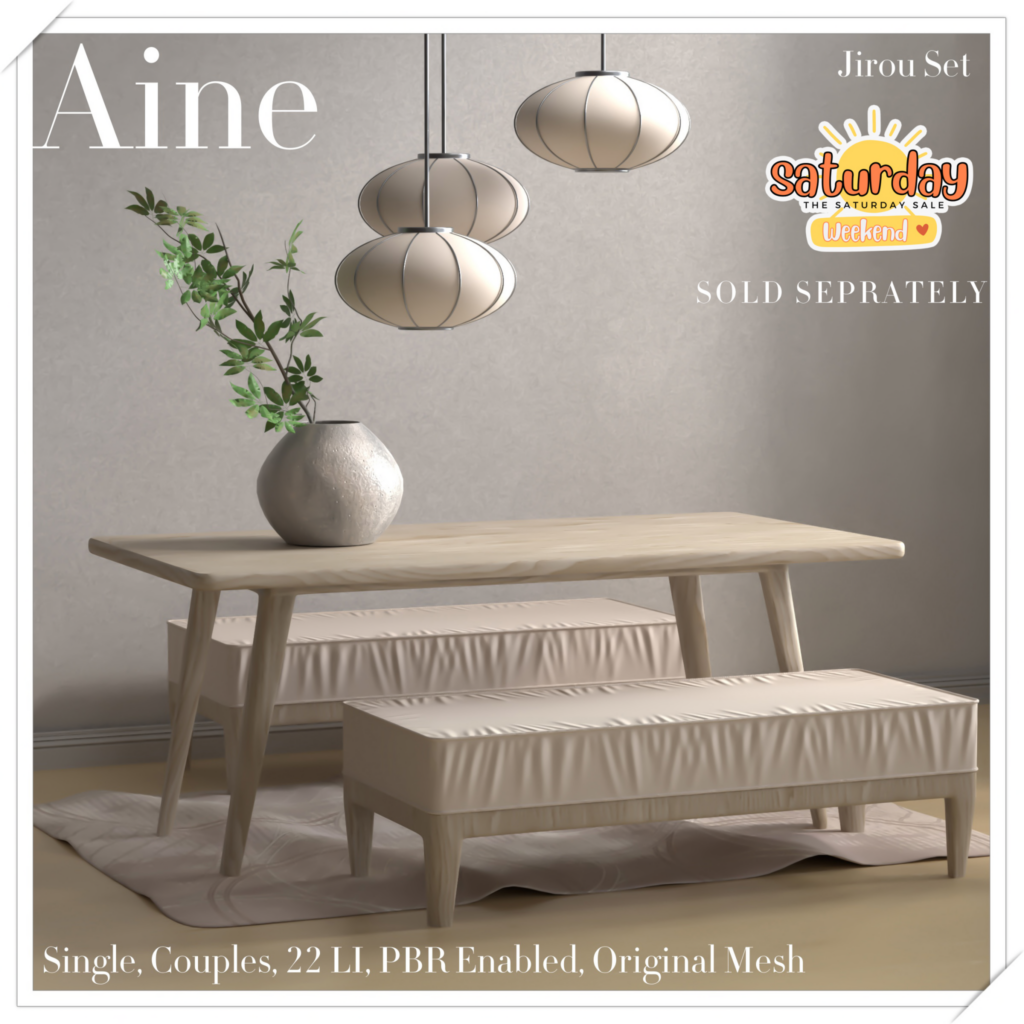 Jirou Decor Set	&lt;a href=&quot;http://maps.secondlife.com/secondlife/Spirit%20Hills/128/228/22&quot;&gt;Teleport&lt;/a&gt;