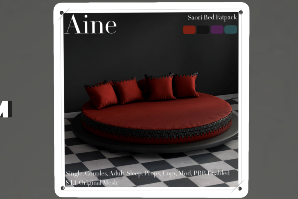 Saori Bed, L$599 each/L$899 FP