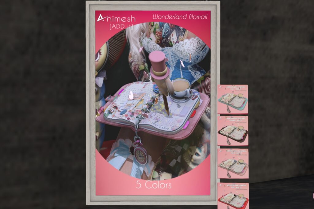Wonderland Filomail Agenda Holdable, L$249 each/L$699 FP