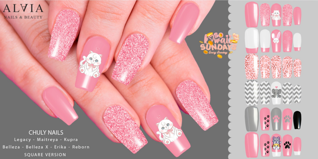 Chuly Mesh Nails - BellezaOG/Erika/GenX/Inithium/Legacy/Maitreya/Reborn	&lt;a href=&quot;http://maps.secondlife.com/secondlife/Mellor/96/199/26&quot;&gt;Teleport&lt;/a&gt;