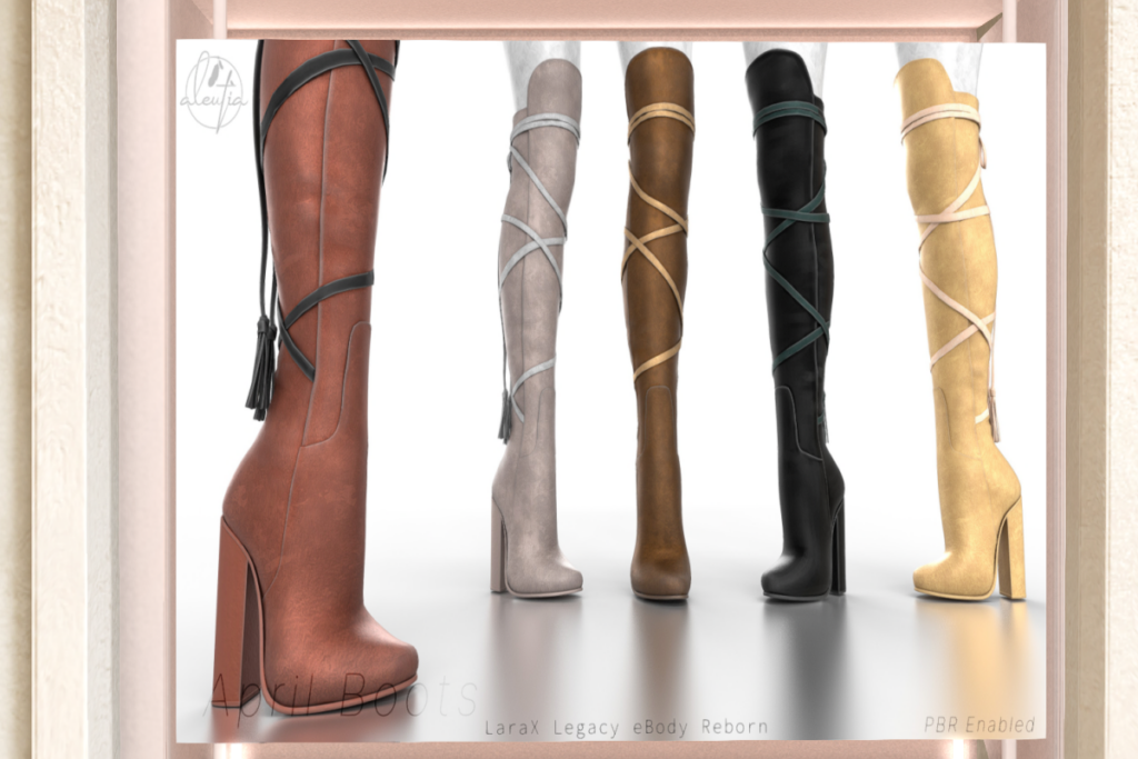 April Boots - Legacy/MaitreyaX/Reborn, L$399 each/L$1099 FP