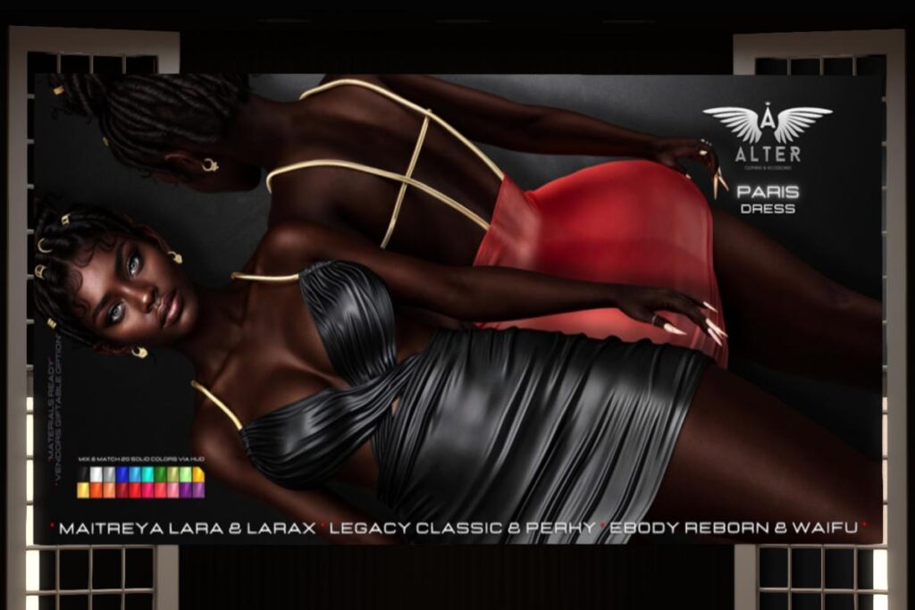Paris Dress - Legacy/Maitreya/Reborn/+mods, L$155 each/L$555 FP