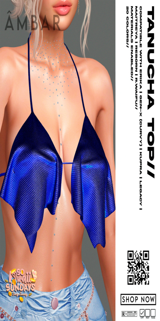 Tanucha Top - Erika/GenX/Inithium/Legacy/Maitreya/Reborn/+mods	&lt;a href=&quot;http://maps.secondlife.com/secondlife/Mellow%20Marina/147/51/21&quot;&gt;Teleport&lt;/a&gt;