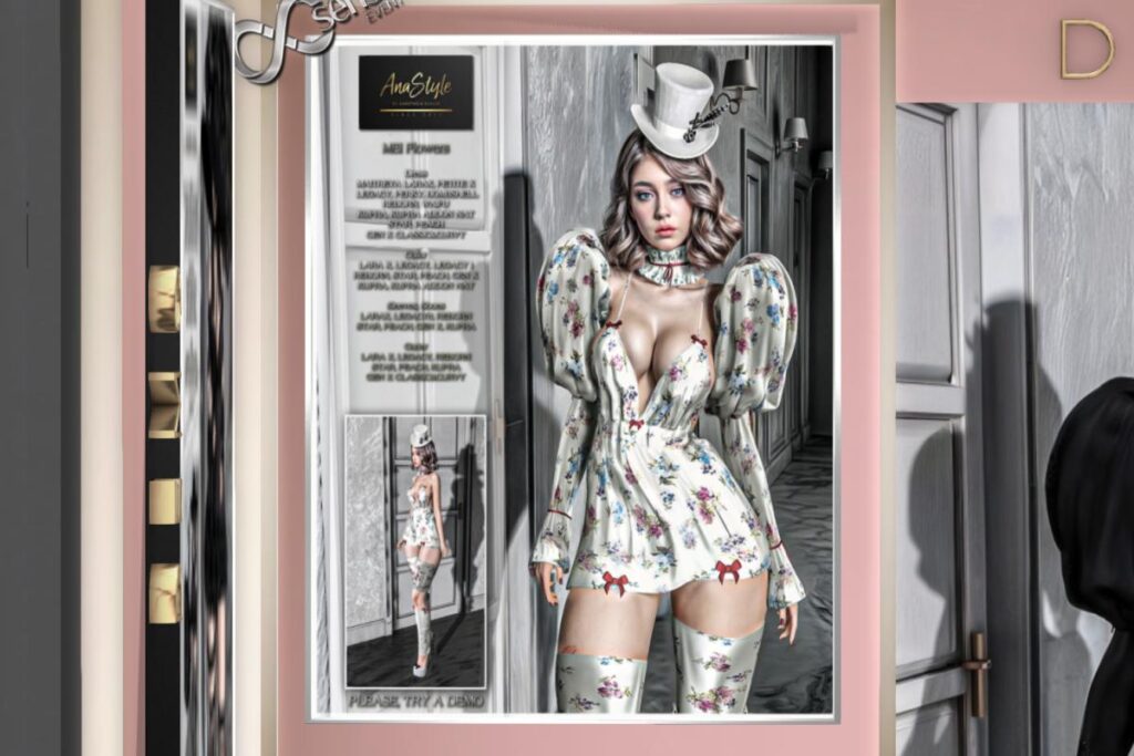 MEI Flowers Dress, Sleeves,Collar &amp; Garter - See Ad For Fits, L$120-L$199 each/L$250-L$420 each FP