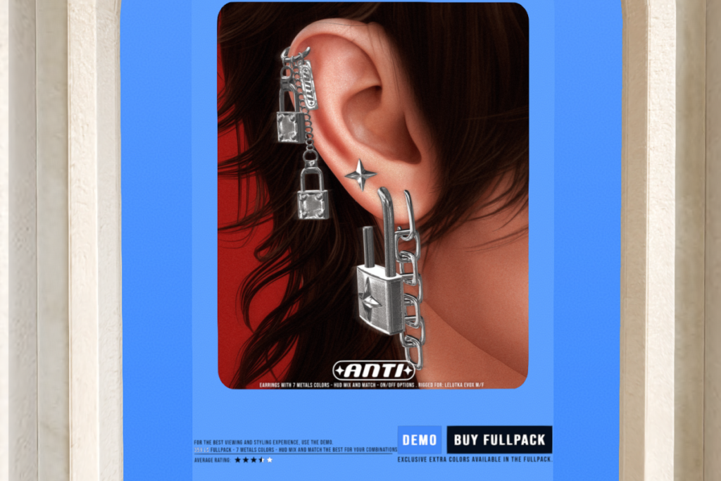 Ninesins Earrings - EvoX F+M Ears, L$359