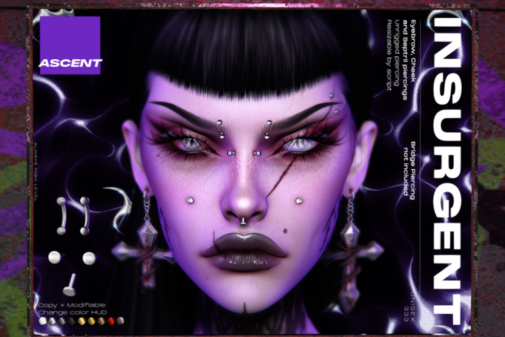Insurgent Piercings, L$275