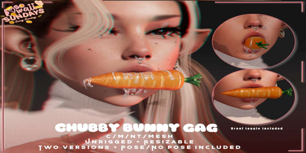 Chubby Bunny Gag	&lt;a href=&quot;http://maps.secondlife.com/secondlife/Deux%20Chevaux/210/216/2444&quot;&gt;Teleport&lt;/a&gt;