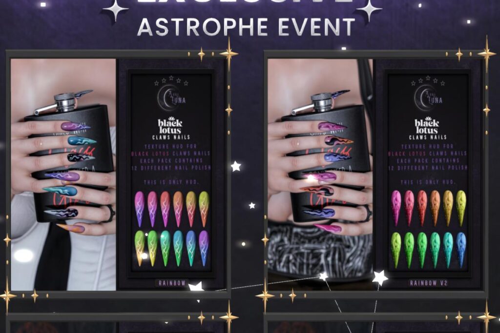 Rainbow Flame &amp; Rainbow Flame V2 Claw Mesh Nails Required, L$350 each