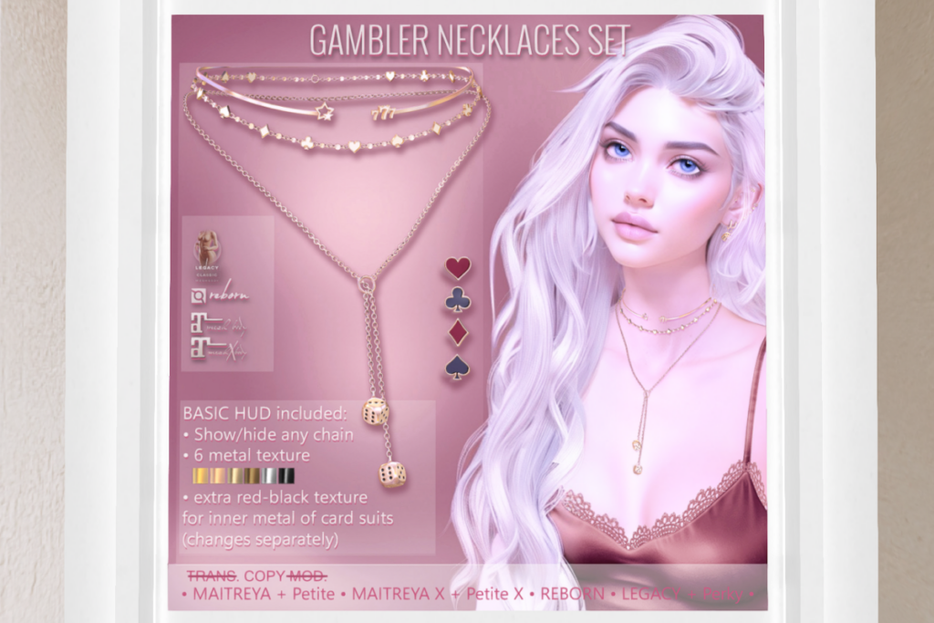 Gambler Necklaces - Legacy/Maitreya/Reborn/+mods, L$275