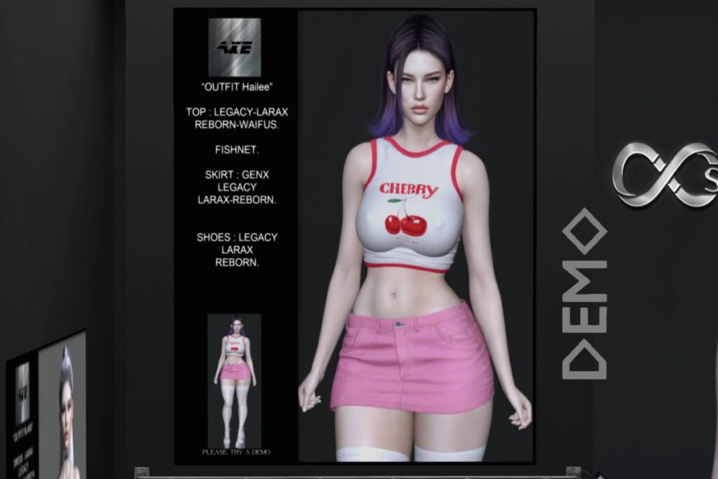 Hailee Top, Skirt, Fishnet Stockings &amp; Shoes - See Ad For Fits, L$150-L$160 each/L$799 each FP