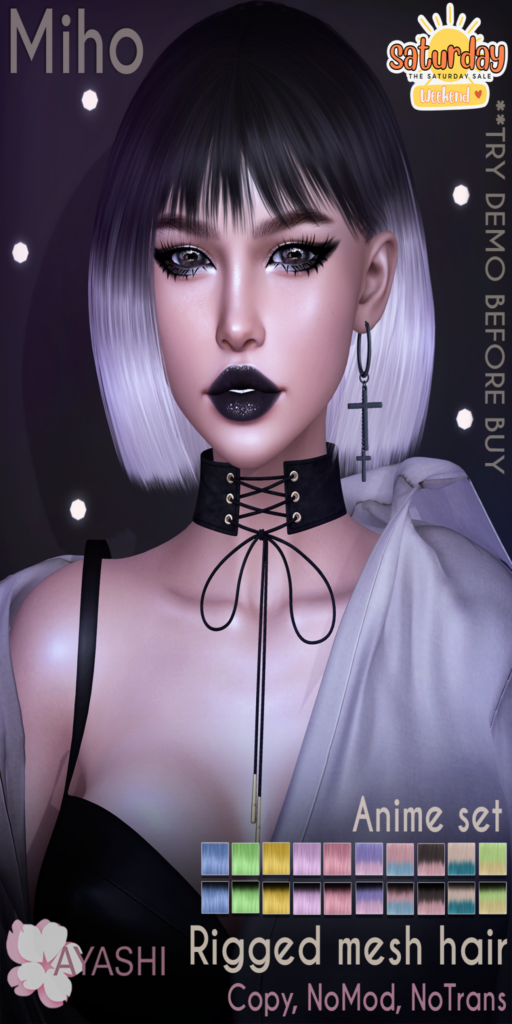 Miho Hairstyle	&lt;a href=&quot;http://maps.secondlife.com/secondlife/MagnetiS/191/128/10&quot;&gt;Teleport&lt;/a&gt;
