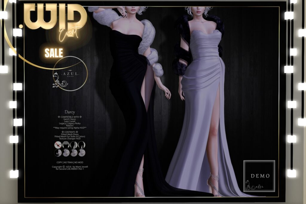 Darcy Dress - GenX/Legacy/Maitreya/Reborn/+mods, L$370 each/L$625 each FP