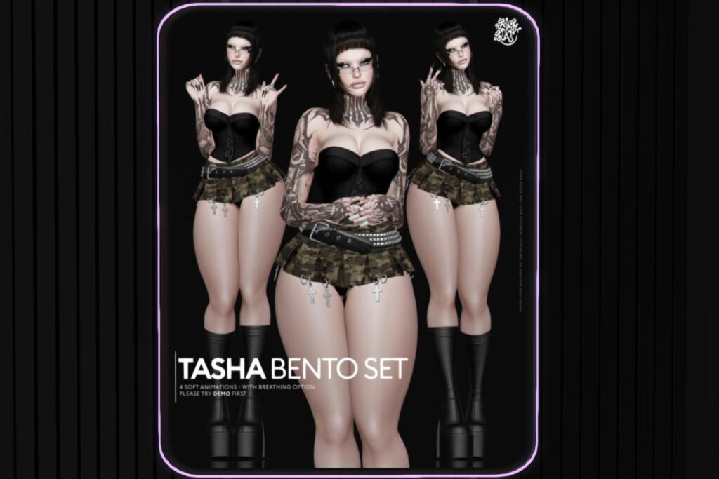 Tasha Bento Set, L$85 each/L$255 FP