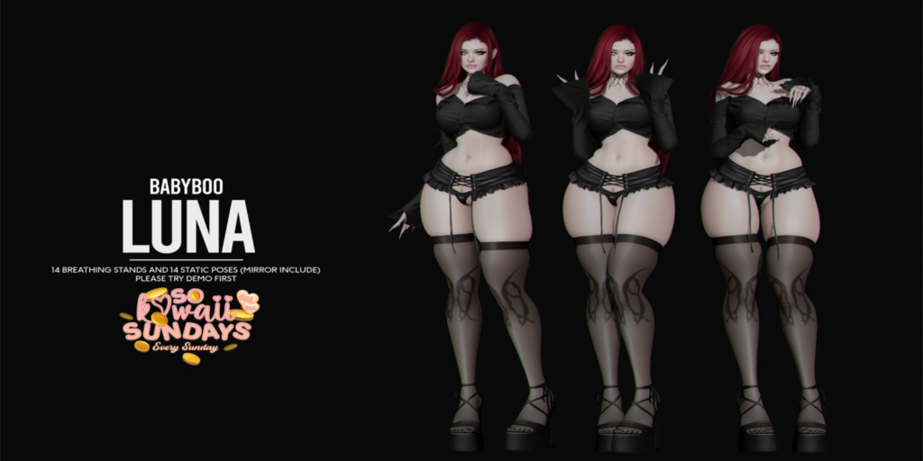 Luna Poses	&lt;a href=&quot;http://maps.secondlife.com/secondlife/Cult%20Grounds/16/23/1022&quot;&gt;Teleport&lt;/a&gt;