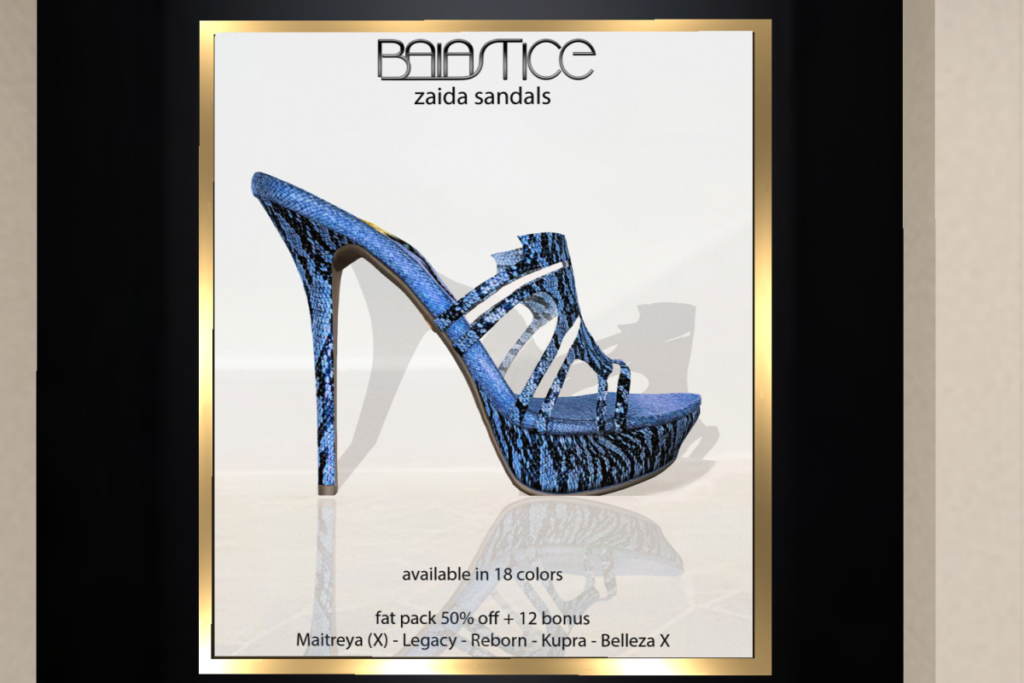 Zaida Sandals - GenX/Inithium/Legacy/MaitreyaX/Reborn, L$188 each/L$1888-L$2588 each FP