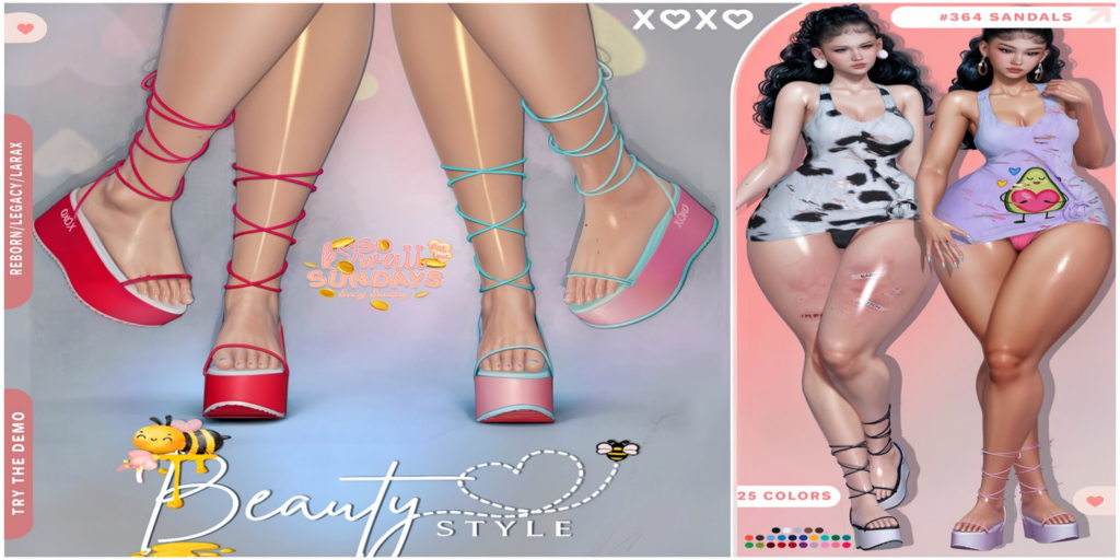 364 Sandals - Legacy/MaitreyaX/Reborn	&lt;a href=&quot;http://maps.secondlife.com/secondlife/Axell/169/50/1569&quot;&gt;Teleport&lt;/a&gt;