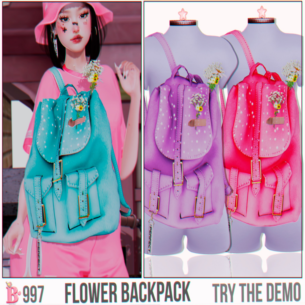 997 Flower Backpack	&lt;a href=&quot;http://maps.secondlife.com/secondlife/Bliss%20Kingdom/41/149/2001&quot;&gt;Teleport&lt;/a&gt;