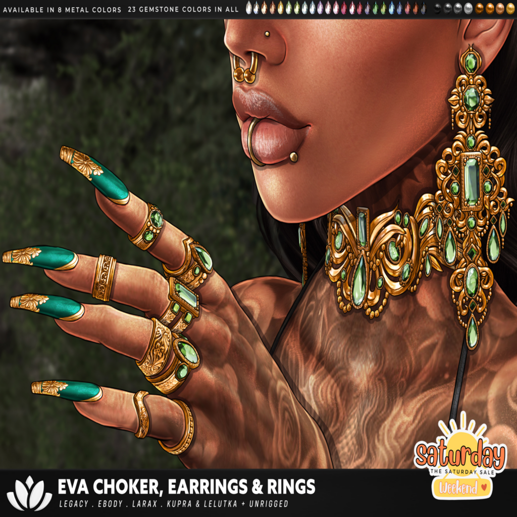 Eva Choker, Earrings &amp; Rings - EvoX/Inithium/Legacy/MaitreyaX/Reborn/unrigged	&lt;a href=&quot;http://maps.secondlife.com/secondlife/BlackLotus/115/93/29&quot;&gt;Teleport&lt;/a&gt;