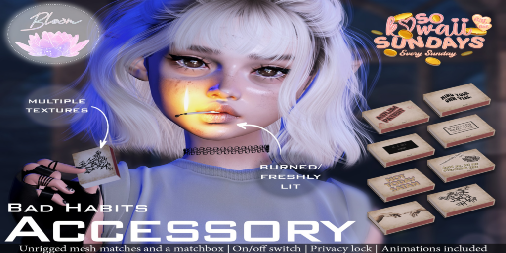 Bad Habits Holdable	&lt;a href=&quot;https://maps.secondlife.com/secondlife/Optimal/179/17/1601&quot;&gt;Teleport&lt;/a&gt;