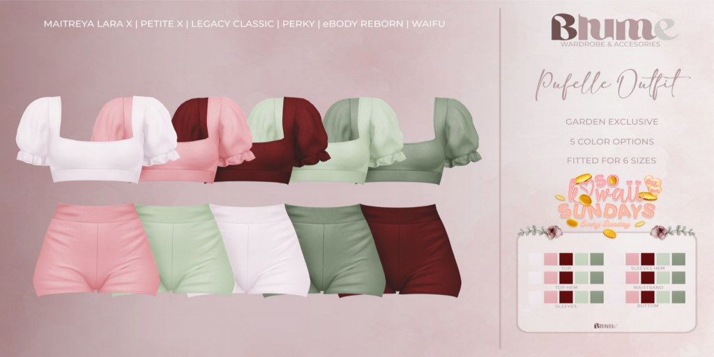 Pufelle Outfit - Legacy/MaitreyaX/Reborn/+mods	&lt;a href=&quot;http://maps.secondlife.com/secondlife/Bruschetta/149/46/1301&quot;&gt;Teleport&lt;/a&gt;