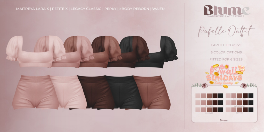 Pufelle Outfit - Legacy/MaitreyaX/Reborn/+mods	&lt;a href=&quot;http://maps.secondlife.com/secondlife/Bruschetta/149/46/1301&quot;&gt;Teleport&lt;/a&gt;