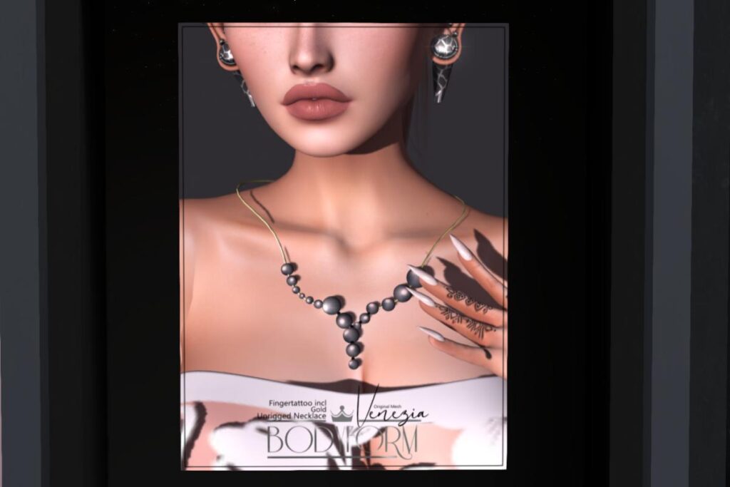 Venezia Finger Tattoo &amp; Gold Necklace, L$199