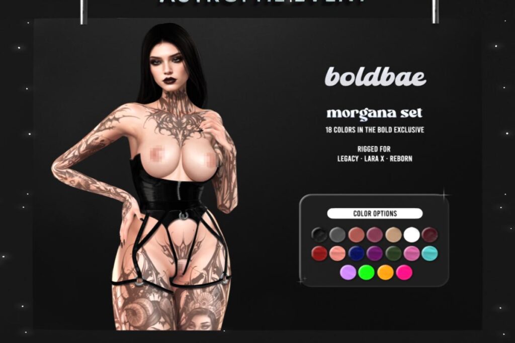 Morgana Bodysuit &amp; Harness - Legacy/MaitreyaX/Reborn, L$249 each/L$1249 FP/L$1799 MP