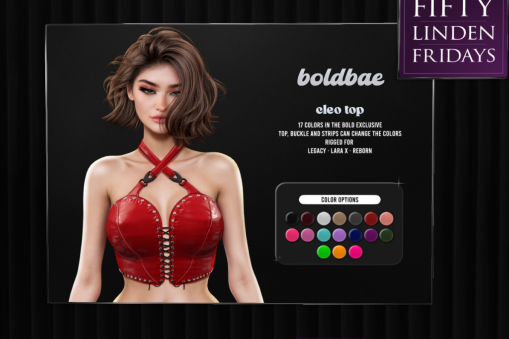 Cleo Top - Legacy/Maitreya/Reborn	&lt;a href=&quot;http://maps.secondlife.com/secondlife/Town%20Blue%20Port/21/107/801&quot;&gt;Teleport&lt;/a&gt;