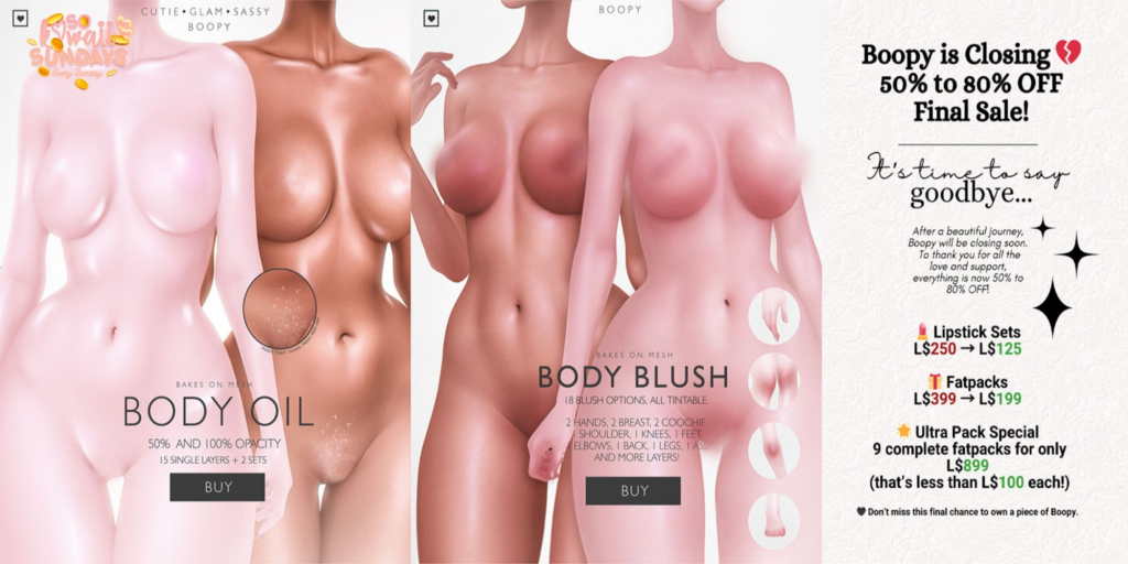 Body Oil - BOM | Body Blush - BOM	&lt;a href=&quot;http://maps.secondlife.com/secondlife/Sintetica/159/150/313&quot;&gt;Teleport&lt;/a&gt;